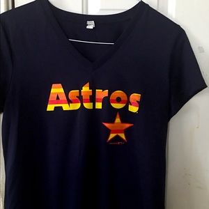Under Armour Astros t-shirt women size large navy blue